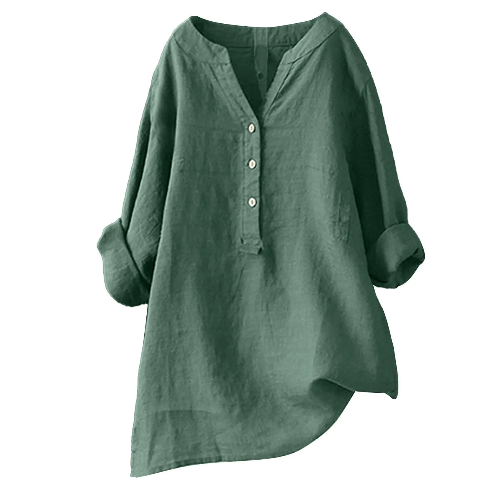 بلوزة قطنية وكتانية للجنسين، ق - مراجعة Casual Loose Linen Shirt Dress وسعره