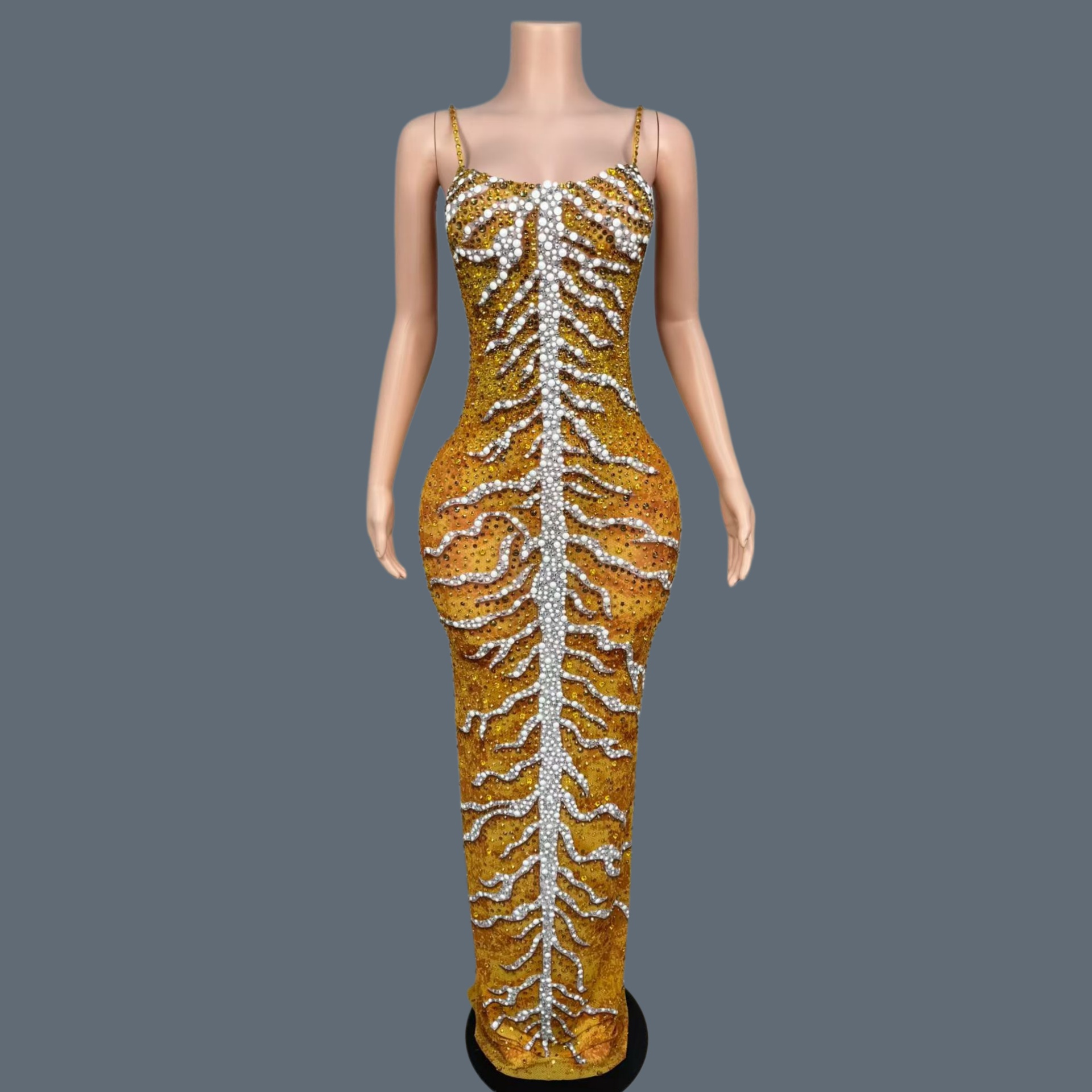فساتين طويلة أنيقة من السباندك - مراجعة Sparkly Rhinestone Club Party Dress وسعره